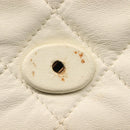 CHANEL Matelasse Chain Shoulder Bag Lamb Skin White Gold CC Auth 148797-11