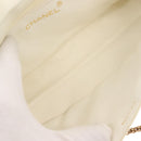 CHANEL Matelasse Chain Shoulder Bag Lamb Skin White Gold CC Auth 148797-12