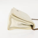 CHANEL Matelasse Chain Shoulder Bag Lamb Skin White Gold CC Auth 148797-3
