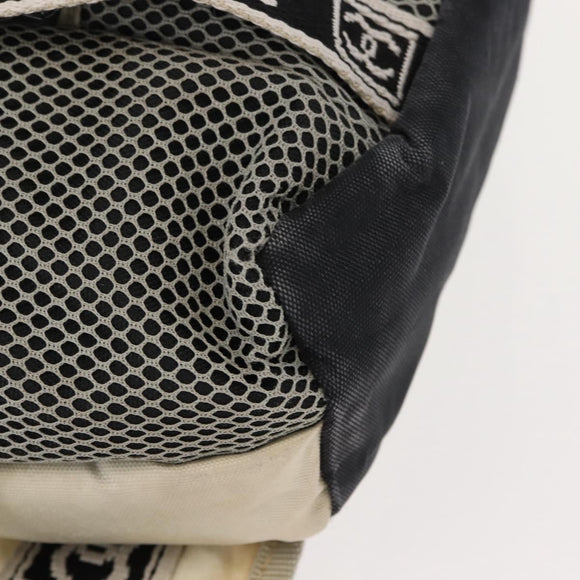 CHANEL Sports Line Waist bag Nylon Navy Silver CC Auth 148798