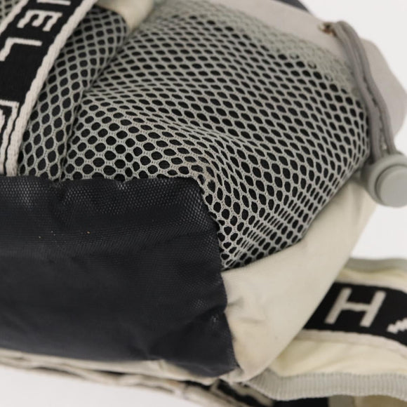 CHANEL Sports Line Waist bag Nylon Navy Silver CC Auth 148798