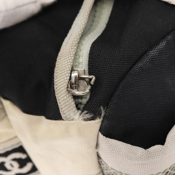CHANEL Sports Line Waist bag Nylon Navy Silver CC Auth 148798