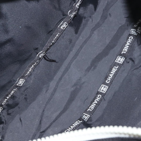 CHANEL Sports Line Waist bag Nylon Navy Silver CC Auth 148798