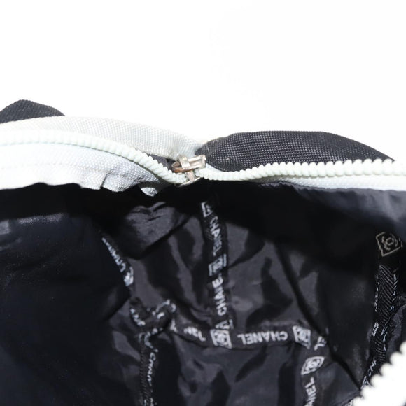 CHANEL Sports Line Waist bag Nylon Navy Silver CC Auth 148798