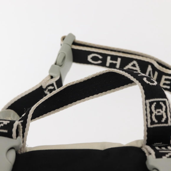 CHANEL Sports Line Waist bag Nylon Navy Silver CC Auth 148798