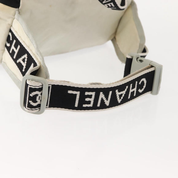 CHANEL Sports Line Waist bag Nylon Navy Silver CC Auth 148798