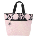 CHANEL High Summer Tote Bag Canvas Pink Silver CC Auth 148799-13