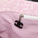 CHANEL High Summer Tote Bag Canvas Pink Silver CC Auth 148799-22
