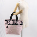 CHANEL High Summer Tote Bag Canvas Pink Silver CC Auth 148799-24