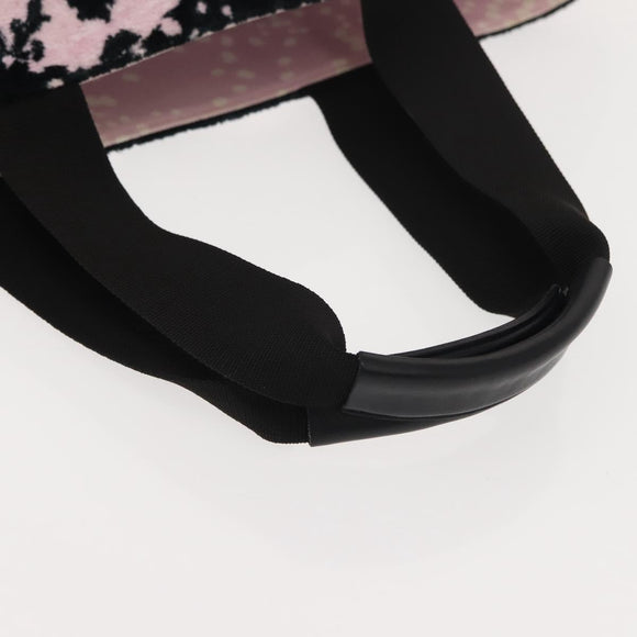 CHANEL High Summer Tote Bag Canvas Pink Silver CC Auth 148799