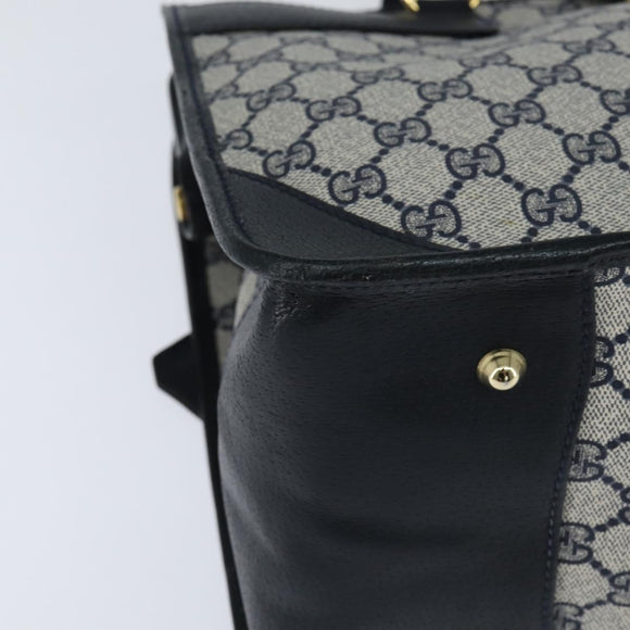 GUCCI GG Supreme Boston Bag PVC Navy Gold 24 013 3983 Auth 148800