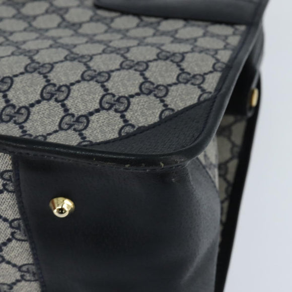 GUCCI GG Supreme Boston Bag PVC Navy Gold 24 013 3983 Auth 148800
