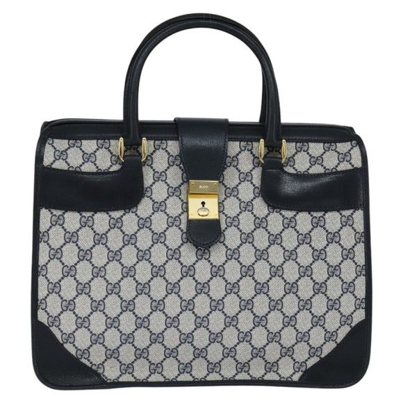 GUCCI GG Supreme Boston Bag PVC Navy Gold 24 013 3983 Auth 148800