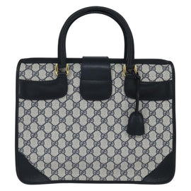 GUCCI GG Supreme Boston Bag PVC Navy Gold 24 013 3983 Auth 148800 - 0