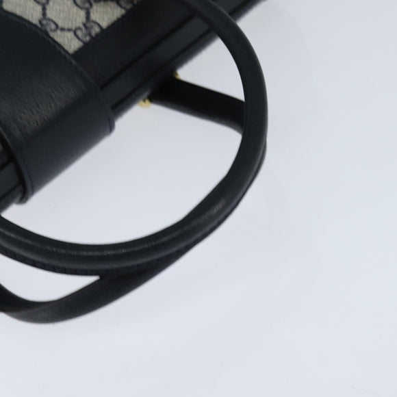 GUCCI GG Supreme Boston Bag PVC Navy Gold 24 013 3983 Auth 148800