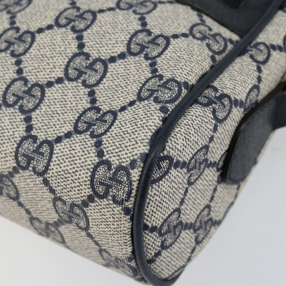 GUCCI GG Supreme Sherry Line Bag PVC Navy Gold Red 378 02 004 Auth 148802