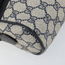 GUCCI GG Supreme Sherry Line Bag PVC Navy Gold Red 378 02 004 Auth 148802-11