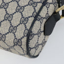 GUCCI GG Supreme Sherry Line Bag PVC Navy Gold Red 378 02 004 Auth 148802-12