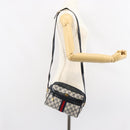 GUCCI GG Supreme Sherry Line Bag PVC Navy Gold Red 378 02 004 Auth 148802-22