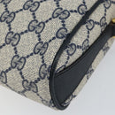 GUCCI GG Supreme Sherry Line Bag PVC Navy Gold Red 89 02 018 Auth 148804-10