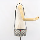 GUCCI GG Supreme Sherry Line Bag PVC Navy Gold Red 89 02 018 Auth 148804-21