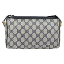 GUCCI GG Supreme Sherry Line Bag PVC Navy Gold Red 89 02 018 Auth 148804-3