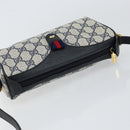 GUCCI GG Supreme Sherry Line Bag PVC Navy Gold Red 89 02 018 Auth 148804-6