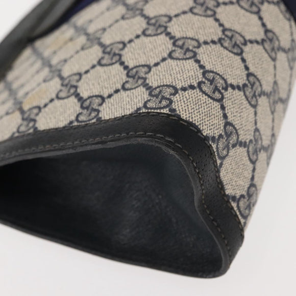 GUCCI GG Supreme Sherry Line Clutch Bag PVC Navy Red 67 014 2125 Auth 148805