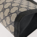 GUCCI GG Supreme Sherry Line Clutch Bag PVC Navy Red 67 014 2125 Auth 148805-16