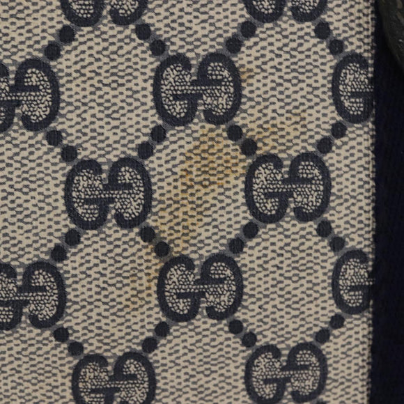 GUCCI GG Supreme Sherry Line Clutch Bag PVC Navy Red 67 014 2125 Auth 148805