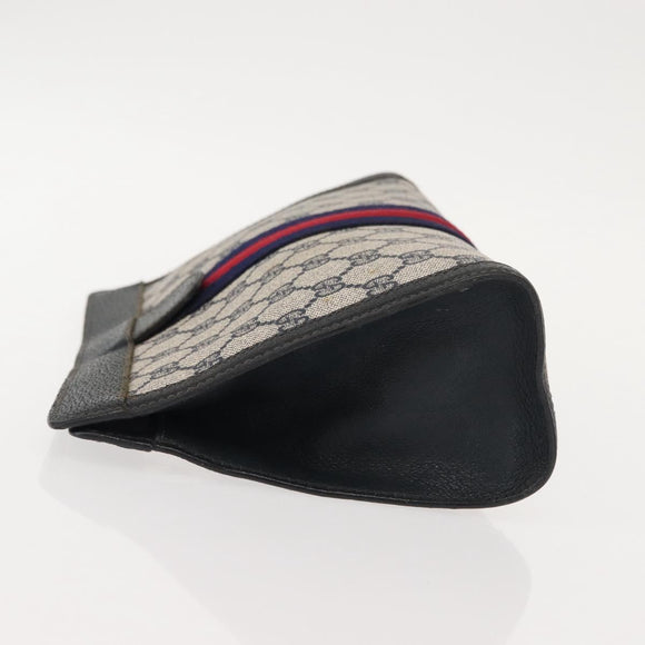 GUCCI GG Supreme Sherry Line Clutch Tas PVC Navy Rood 67 014 2125 Auth 148805