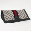GUCCI GG Supreme Sherry Line Clutch Bag PVC Navy Red 67 014 2125 Auth 148805-6
