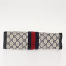 GUCCI GG Supreme Sherry Line Clutch Bag PVC Navy Red 67 014 2125 Auth 148805-7