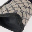 GUCCI GG Supreme Sherry Line Clutch Bag PVC Navy Red 67 014 2125 Auth 148805-8