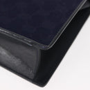 GUCCI GG Canvas Sherry Line Shoulder Bag Navy Gold Red Auth 148806-16