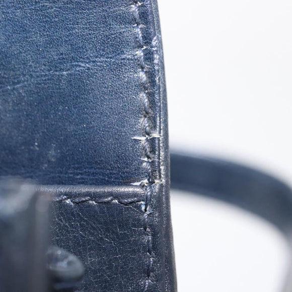 GUCCI GG Canvas Sherry Line Shoulder Bag Navy Gold Red Auth 148806