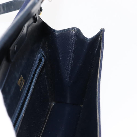 GUCCI GG Canvas Sherry Line Shoulder Bag Navy Gold Red Auth 148806