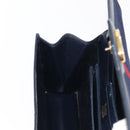 GUCCI GG Canvas Sherry Line Shoulder Bag Navy Gold Red Auth 148806-20