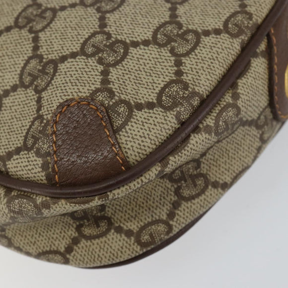 GUCCI GG Supreme Web Sherry Line Bag PVC Beige Gold Red 89 02 066 Auth 148807