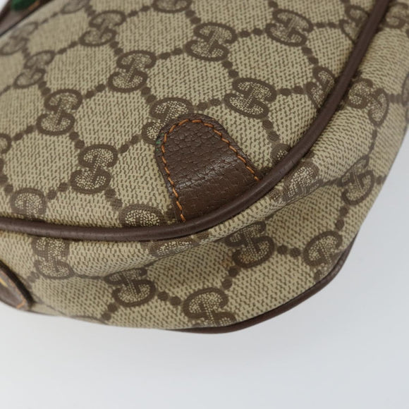 GUCCI GG Supreme Web Sherry Line Bag PVC Beige Gold Red 89 02 066 Auth 148807