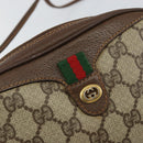GUCCI GG Supreme Web Sherry Line Bag PVC Beige Gold Red 89 02 066 Auth 148807-14