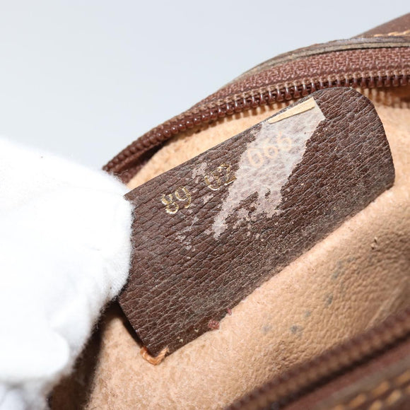 GUCCI GG Supreme Web Sherry Line Bag PVC Beige Gold Red 89 02 066 Auth 148807