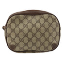 GUCCI GG Supreme Web Sherry Line Bag PVC Beige Gold Red 89 02 066 Auth 148807-3