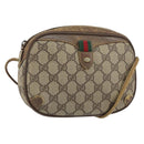 GUCCI GG Supreme Web Sherry Line Bag PVC Beige Gold Red 89 02 066 Auth 148808-1