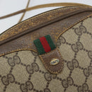 GUCCI GG Supreme Web Sherry Line Bag PVC Beige Gold Red 89 02 066 Auth 148808-14