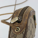 GUCCI GG Supreme Web Sherry Line Bag PVC Beige Gold Red 89 02 066 Auth 148808-15