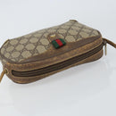 GUCCI GG Supreme Web Sherry Line Bag PVC Beige Gold Red 89 02 066 Auth 148808-6