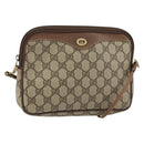 GUCCI GG Supreme Shoulder Bag PVC Beige Gold 97 02 068 Auth 148809-1