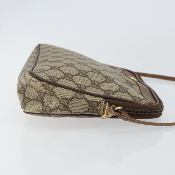 GUCCI GG Supreme Shoulder Bag PVC Beige Gold 97 02 068 Auth 148809