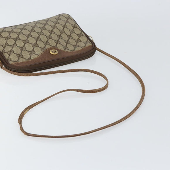 GUCCI GG Supreme Shoulder Bag PVC Beige Gold 97 02 068 Auth 148809